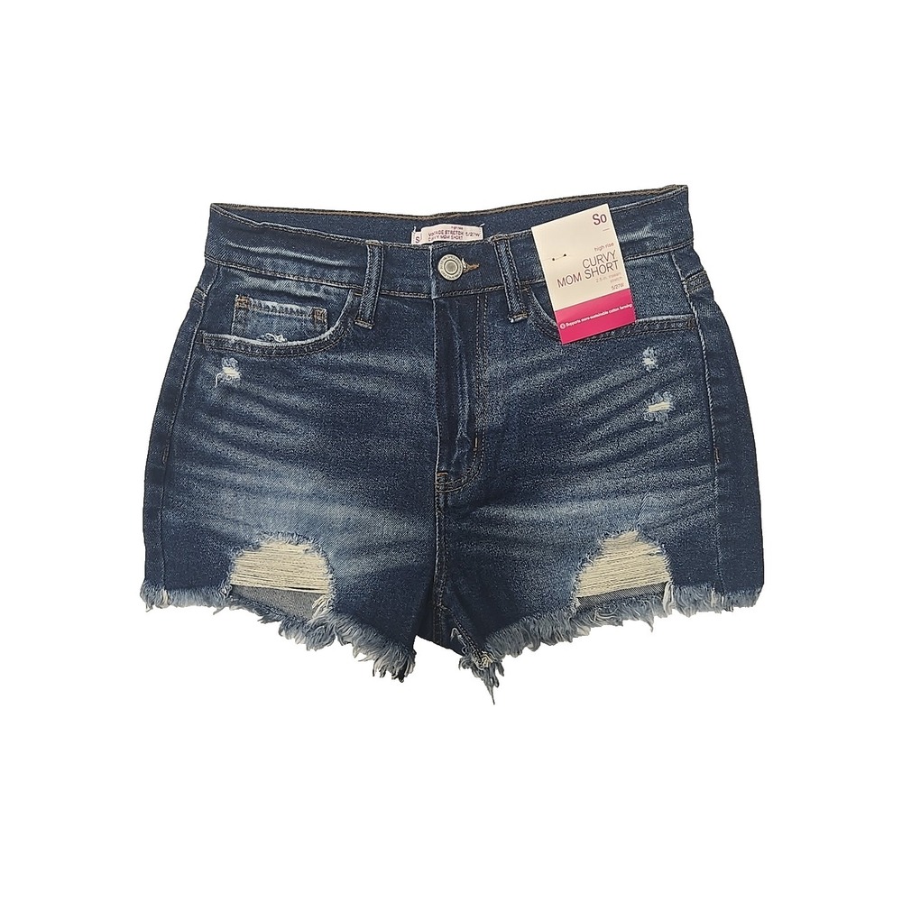 SO Vintage Stretch Denim High Rise Curvy Mom Short Junior Size 5/27w New $34